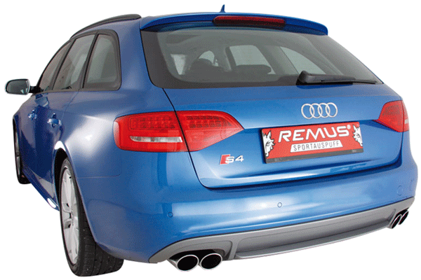 Ge&iuml;nstalleerde Remus Sportuitlaat op Audi S4 B8 3.0 TFSI Quattro 245 kW achterkant