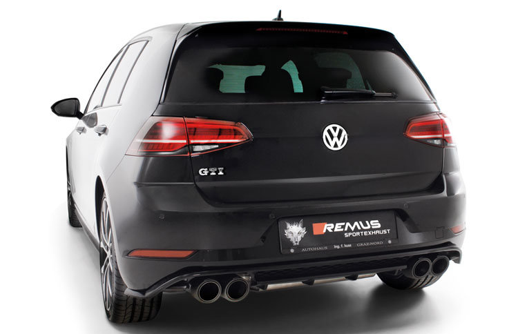 VW Golf 7 GTi Facelift Remus einddemper L/R dubbele uitgangen