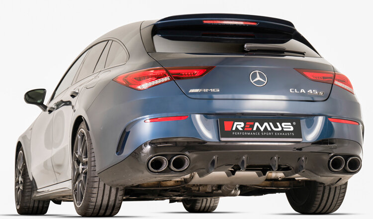 Remus sportuitlaat Mercedes Benz CLA 45 S AMG Shooting Brake C118 L/R dubbele uitgangen