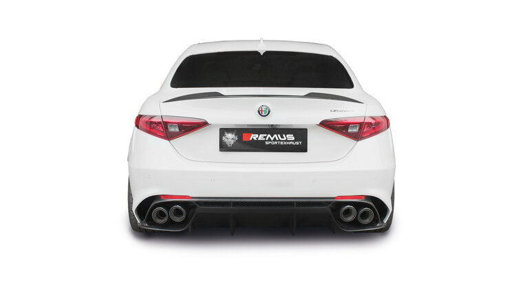 alfa romeo Giulia Quadrifoglio Remus einddemper met dubbele uitgangen