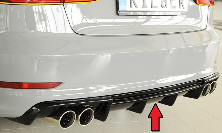 Rieger Tuning Zwart Diffuser audi a3 8v cabrio