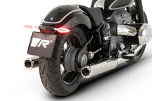 2x CUSTOM Slip On Sport Exhaust BMW R 18 with selectable endcaps, stainless steel chrome, incl. ECE type approval