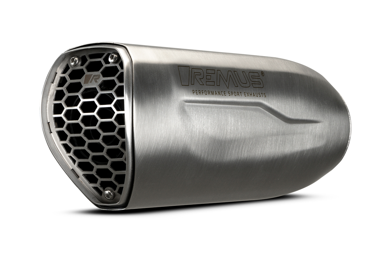 Slip-On REMUS NXT (silencer with removable sound insert), stainless steel matt, NO ECE TYPE APPROVAL